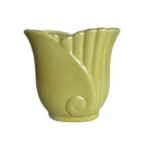 Art Deco Vase Yellow Belle Kogan for Fredericksburg Arts Pottery Cherub Planter